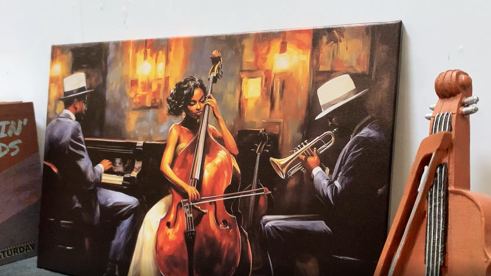 Amazon.com: YMXZHUANSH Music Canvas Art Black Jazz Band Wall Art